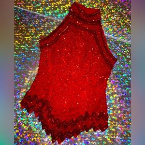 Mark & john gopal vintage red beaded top